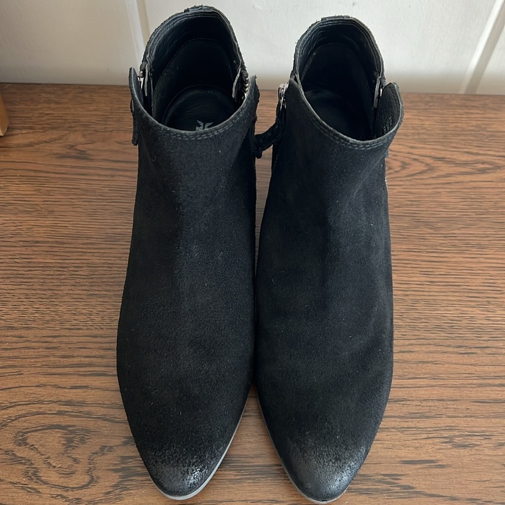 FRYE-Judith Black Suede Ankle Boots | Size 8.5